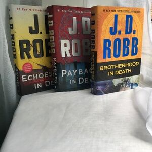 J.D. ROBB: Brotherhood in Death | Payback in Death | Echoes in Death — HARDCOVER